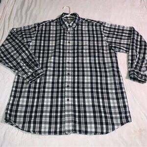 Men's LL Bean Plaid Shirt 100% Cotton Outdoorsey Button Down Sz XL Tall
